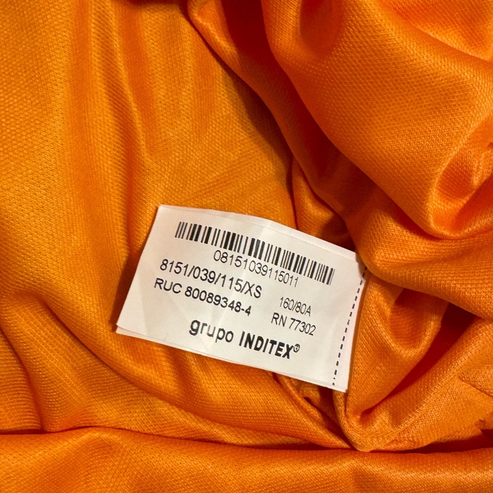 NWT Zara Strapless Ruched Underwire Midi Dress | XSmall | Orange - Picture 12 of 13